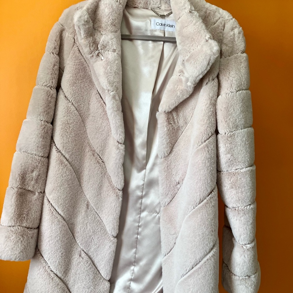 Calvin Klein Cream Teddy Jacket Luxurious Comfort